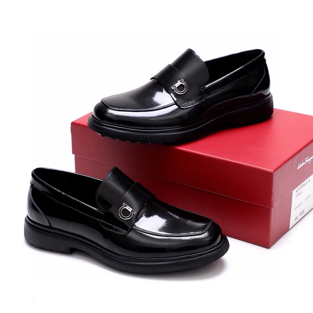 Men's shoes 💰520 💐[Ferragamo/Ferragamo] New 🐲Ferragamo* Ferragamo classic formal leather shoes! It is made of imported first-layer open-edge beaded cowhide leather upper + luxurious hardware buckle, and the inner layer is comfortable first-layer cowhide 🐂 leather lining! Original rubber outsole! Code number 38-44 (45🉑️customized)